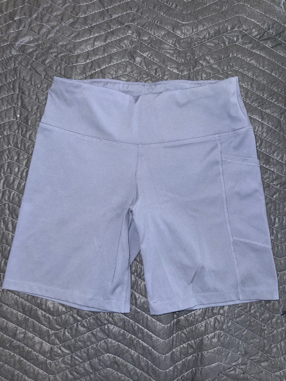 DKNY Blue High-Rise Bike Shorts with Side Pocket